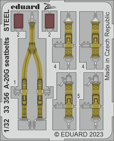 1/32 A-20G seatbelts STEEL (HKM)