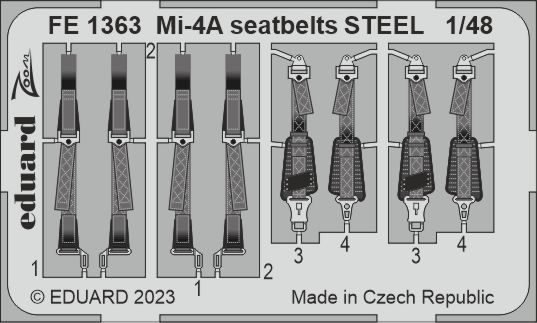 1/48 Mi-4A seatbelts STEEL (TRUMPETER)
