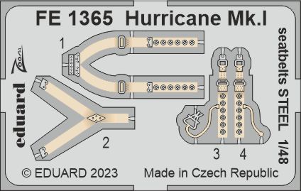 1/48 Hurricane Mk.I seatbelts STEEL (HOBBY BOSS)