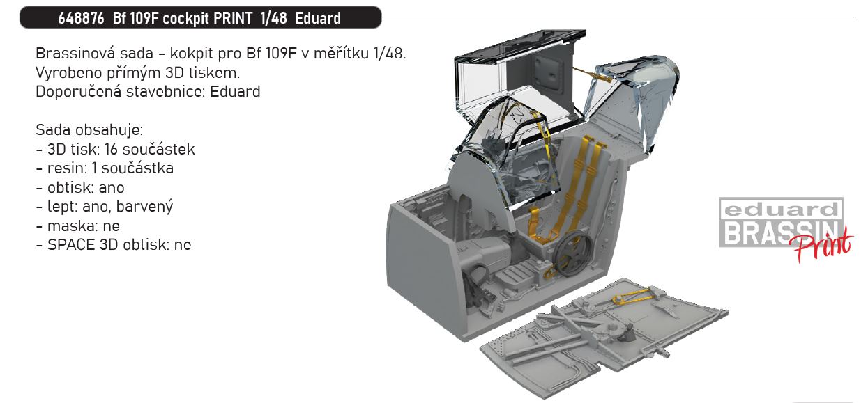 Fotografie 1/48 Bf 109F cockpit PRINT (EDUARD)