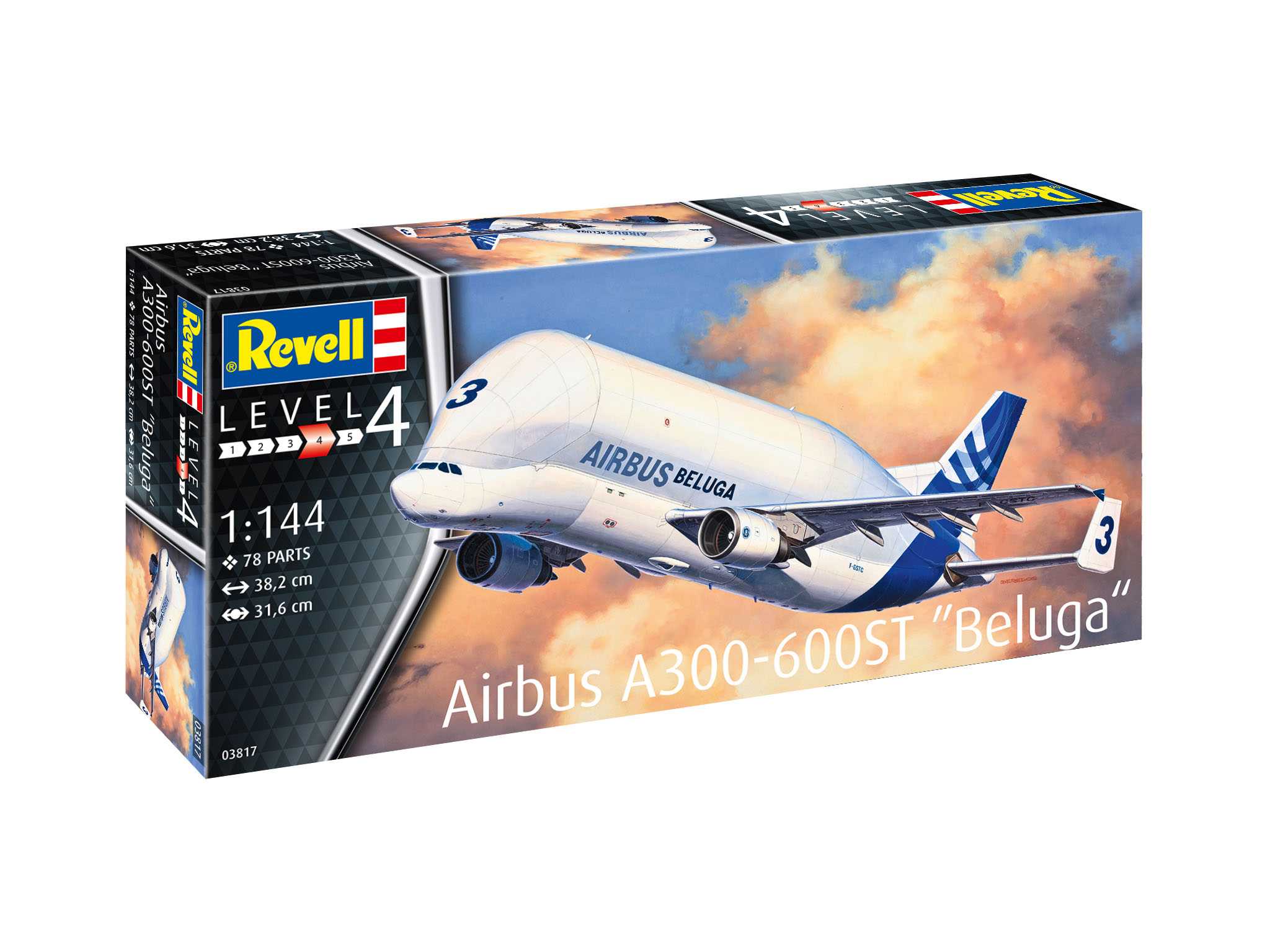 Fotografie Plastic ModelKit letadlo 03817 - Airbus A300-600ST "Beluga" (1:144)