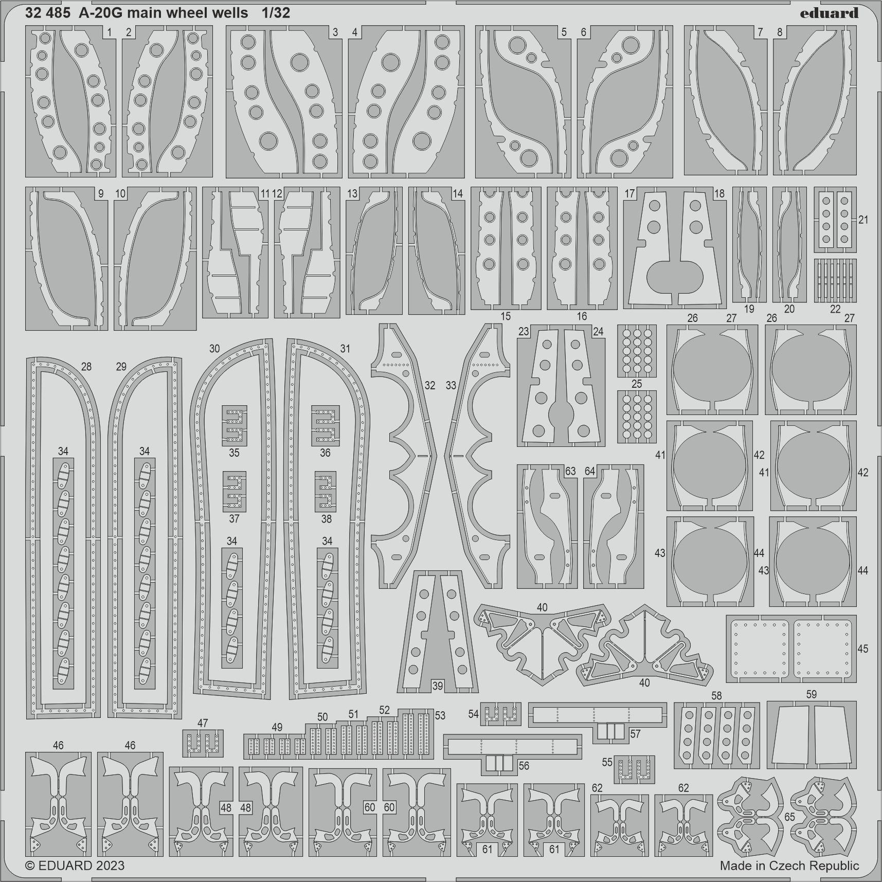 Fotografie 1/32 A-20G main wheel wells (HKM)