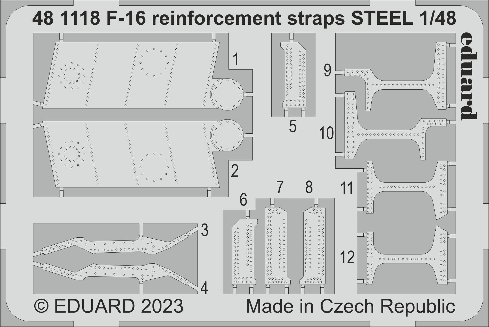 1/48 F-16 reinforcement straps STEEL (KINETIC)