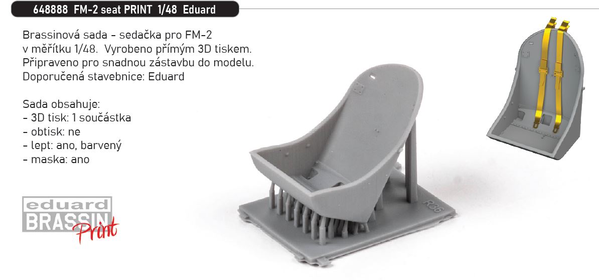 1/48 FM-2 seat PRINT (EDUARD)