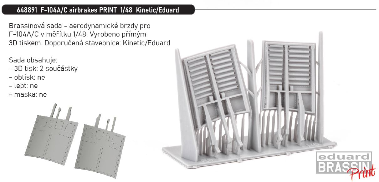 1/48 F-104A/C airbrakes PRINT (KINETIC / EDUARD)