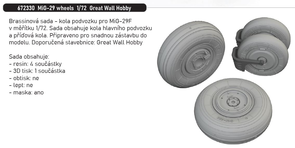 Fotografie 1/72 MiG-29 wheels (GREAT WALL HOBBY)