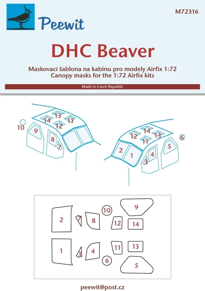 1/72 Canopy mask DHC Beaver (AIRFIX)