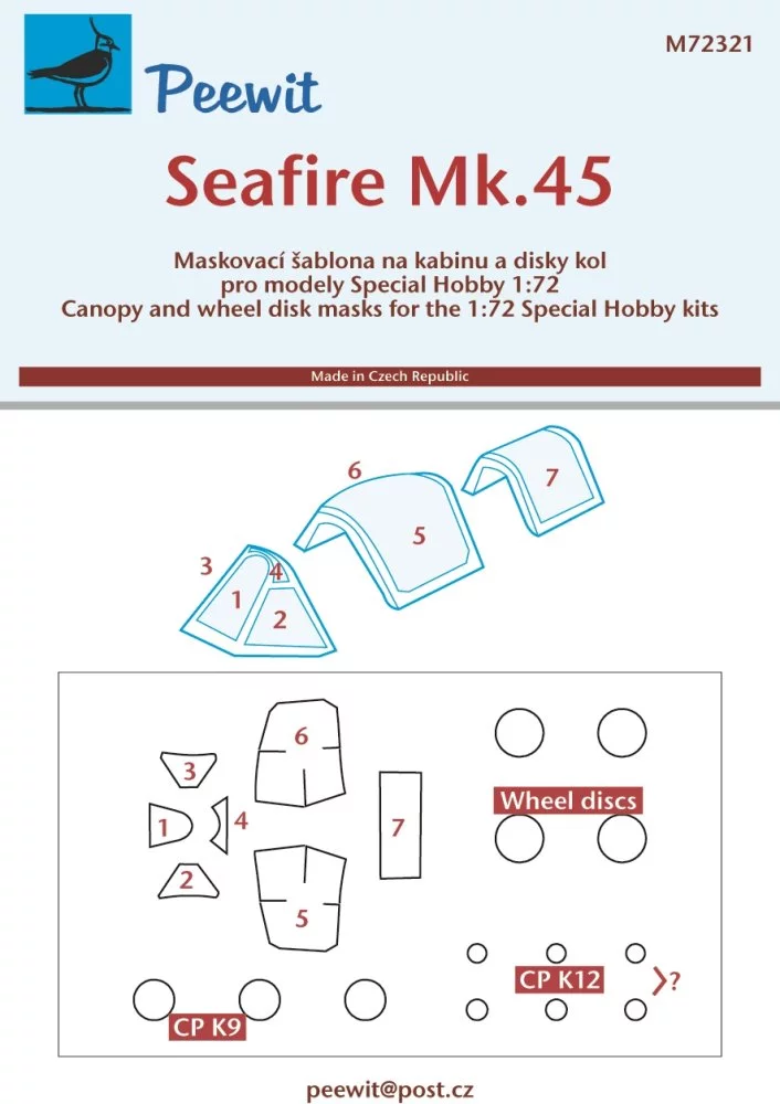 1/72 Canopy mask Seafire Mk.45 (SP.HOBBY)