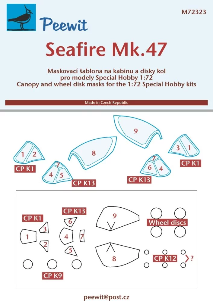 1/72 Canopy mask Seafire Mk.47 (SP.HOBBY)