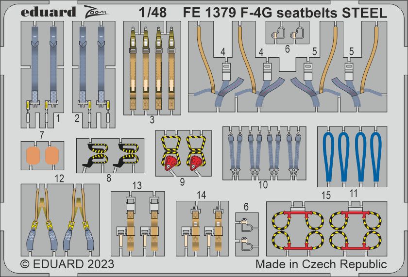 1/48 F-4G seatbelts STEEL (MENG)
