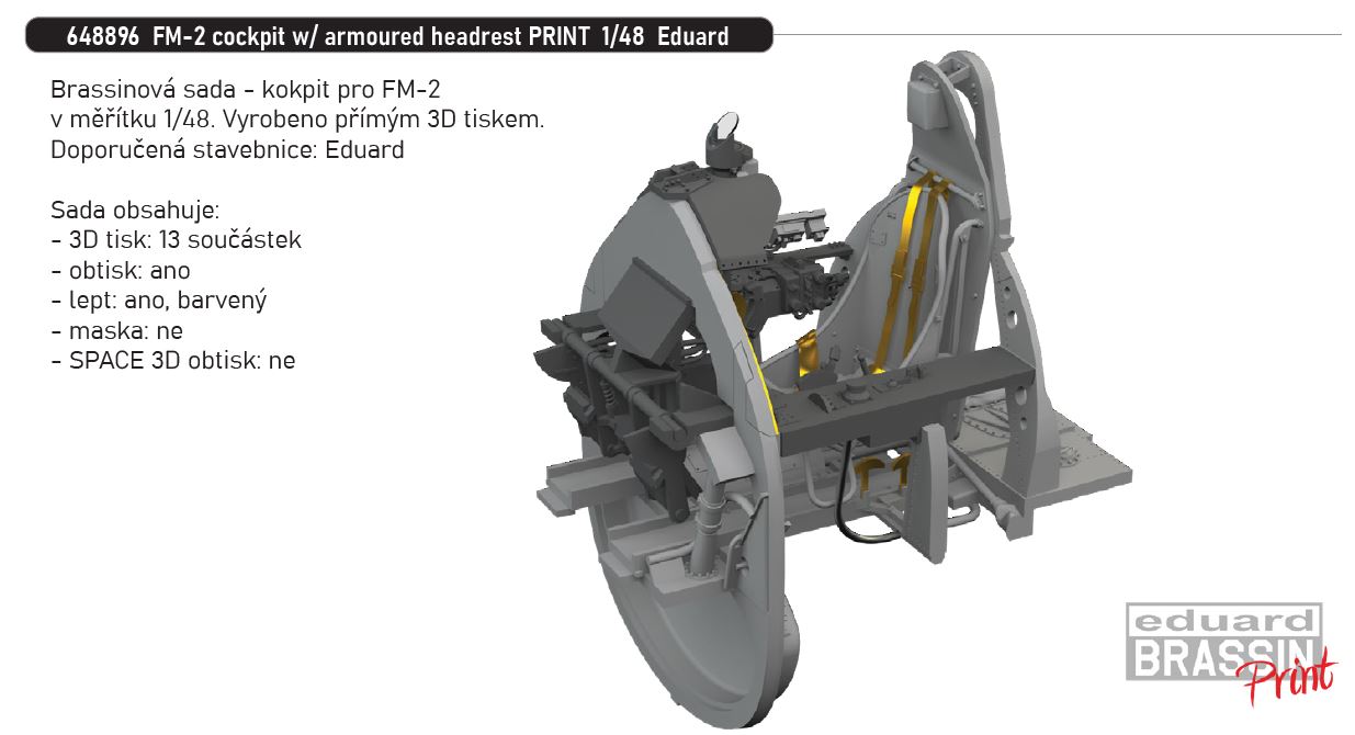 1/48 FM-2 cockpit w/ armoured headrest PRINT (EDUARD)