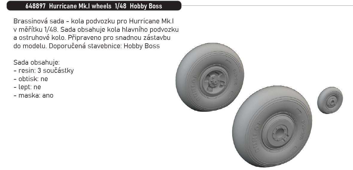 1/48 Hurricane Mk.I wheels (HOBBY BOSS)