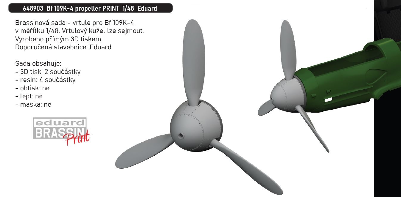 Fotografie 1/48 Bf 109K-4 propeller PRINT (EDUARD)