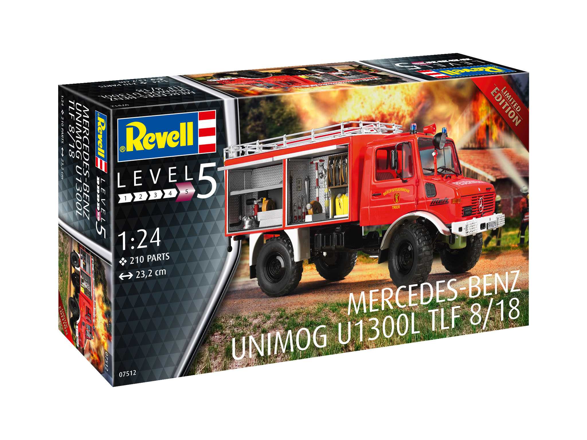 Plastic ModelKit auto 07512 - Mercedes-Benz Unimog U 1300 L TLF 8/18 (1:24)