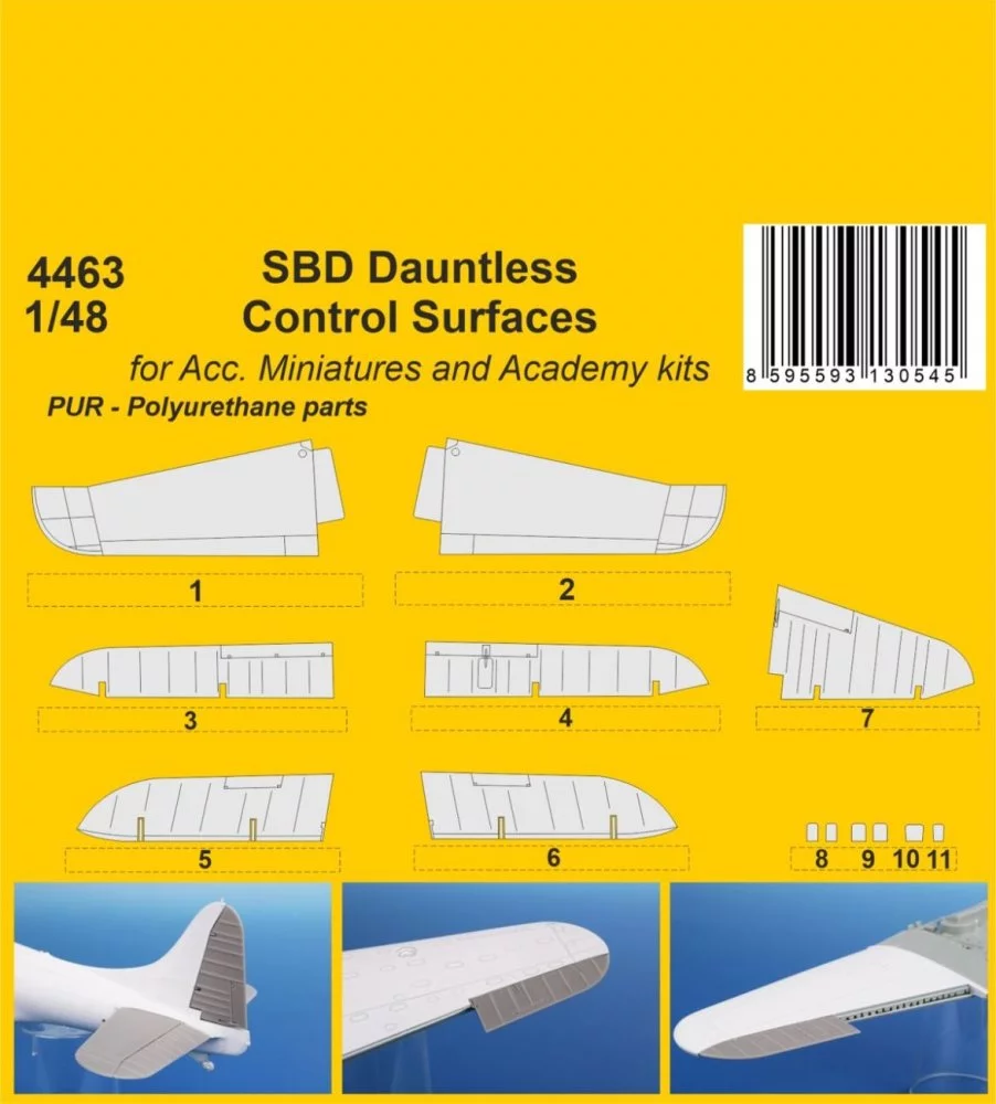 1/48 SBD Dauntless Control Surfaces (ACAD/ACC.MIN)