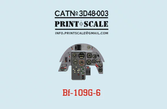 1/48 Instrumental panel DF109G-6 (3D Print)