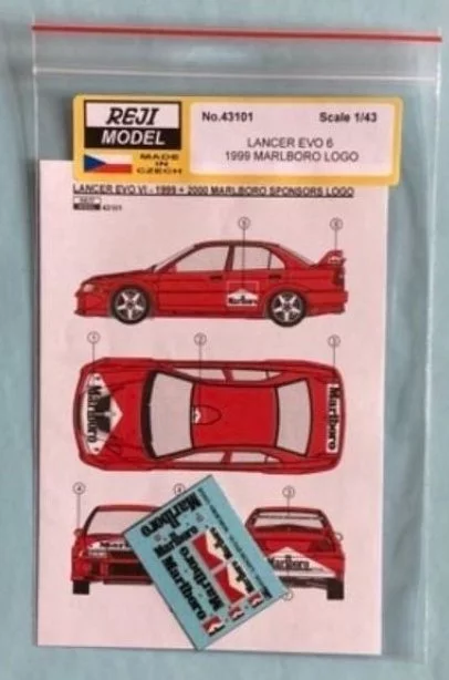 1/43 Mitsubishi Lancer EVO 6 Marlboro logo 1999