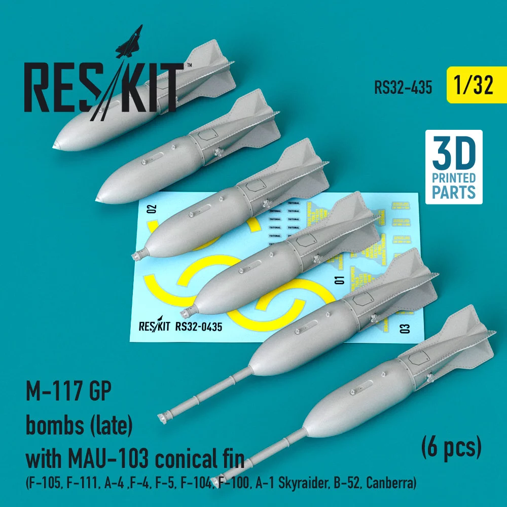 1/32 M-117 GP bombs (late) w/ MAU-103 conical fin