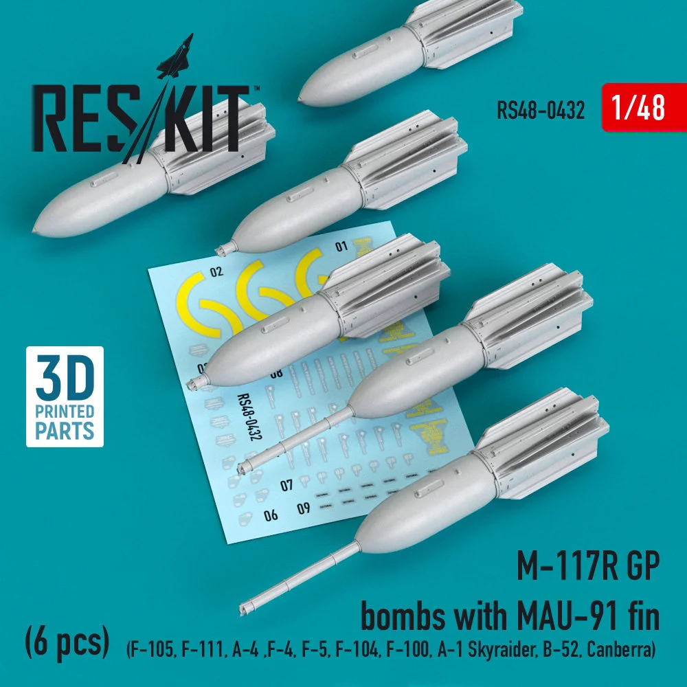 1/48 M-117R GP bombs w/ MAU-91 fin (6 pcs.)