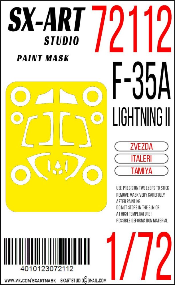 1/72 Paint mask F-35A Lightning II (ZVE/ITA/TAM)