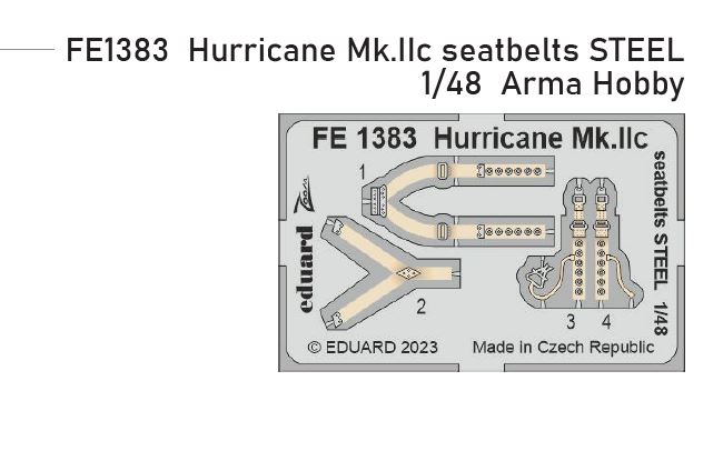 1/48 Hurricane Mk.IIc seatbelts STEEL (ARMA HOBBY)
