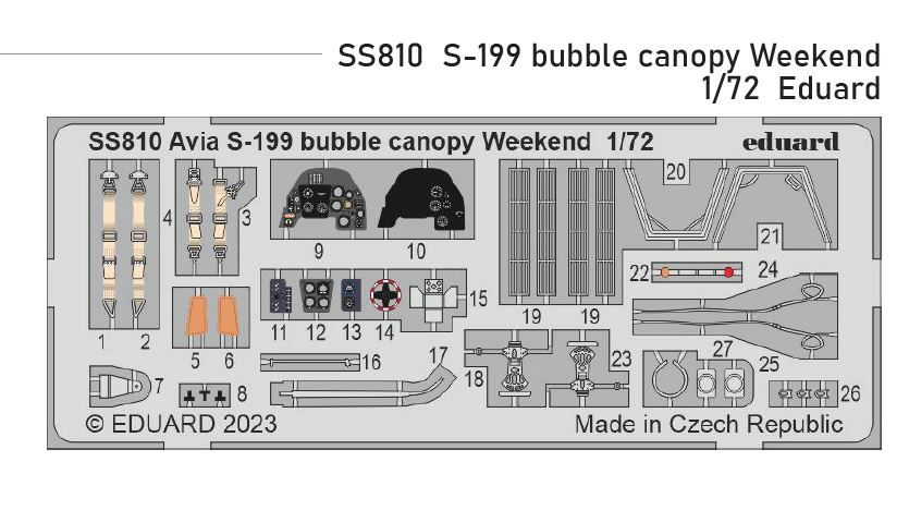 1/72 S-199 bubble canopy Weekend (EDUARD)