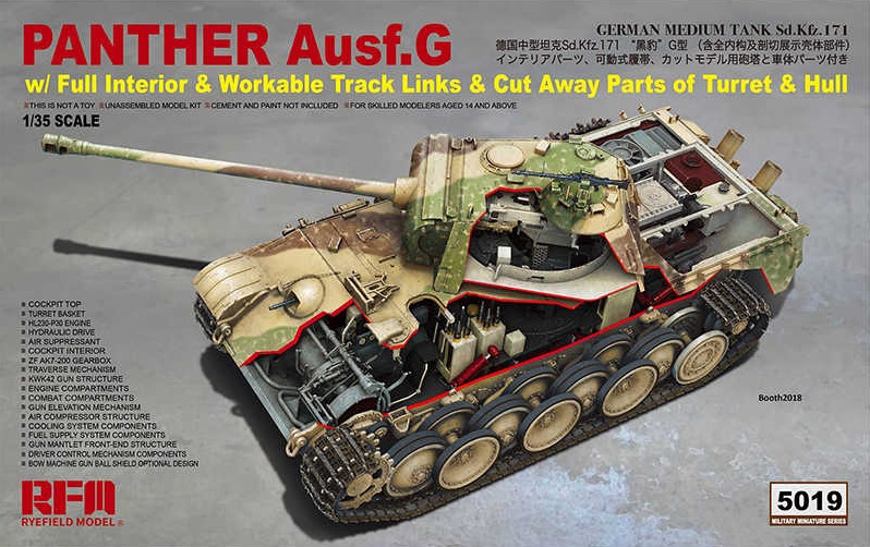 Fotografie Panther Ausf.G w/ Full Interior & Workable Track Links & Cut Away Parts of Turret & Hull 1/35