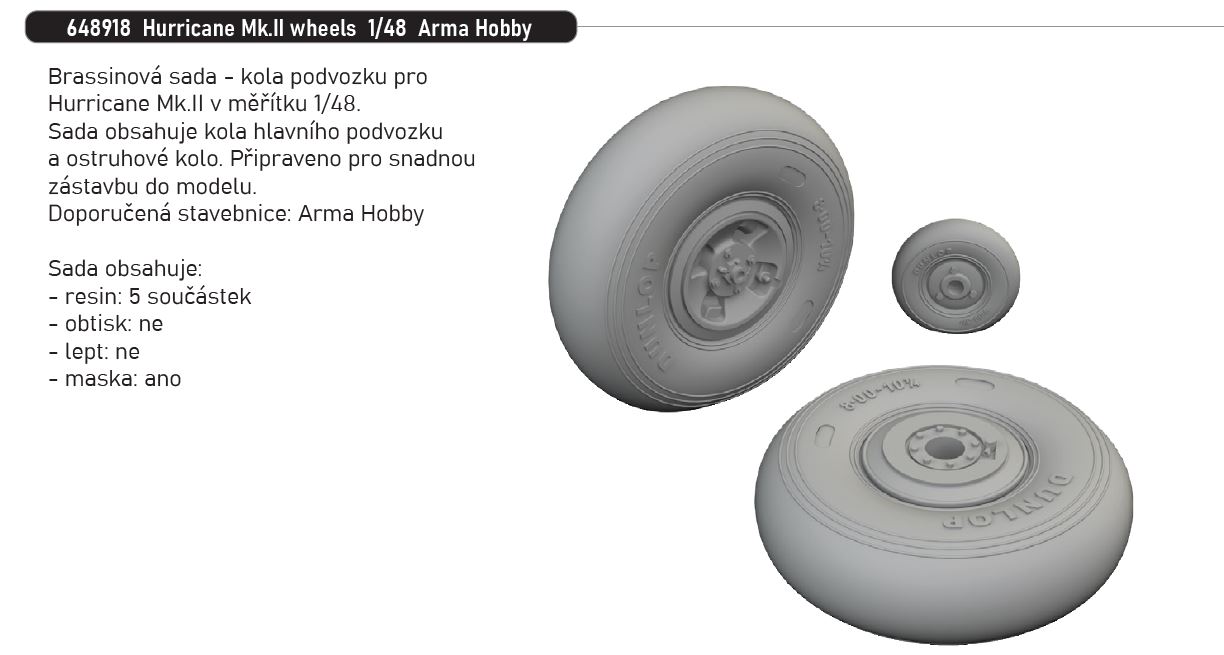 1/48 Hurricane Mk.II wheels (ARMA HOBBY)