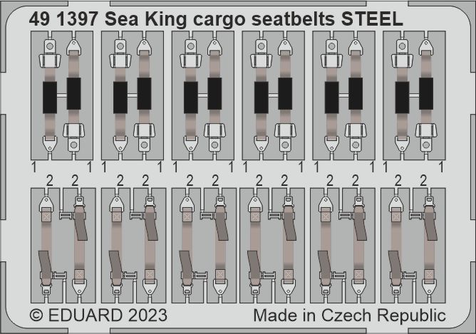 1/48 Sea King HU.5 cargo seatbelts STEEL (AIRFIX)