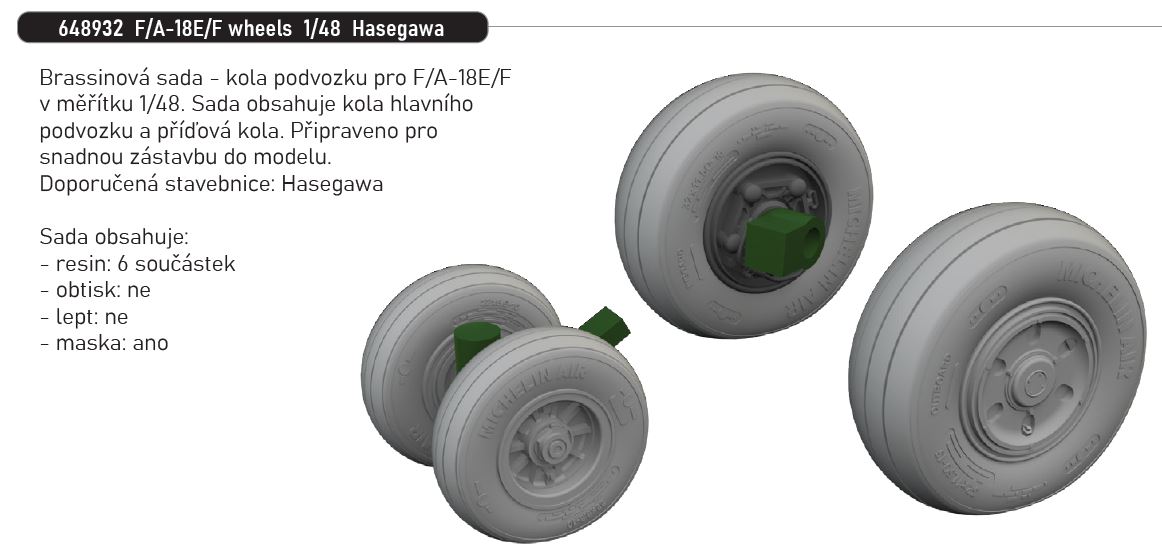 Fotografie 1/48 F/A-18E/F wheels (HASEGAWA)