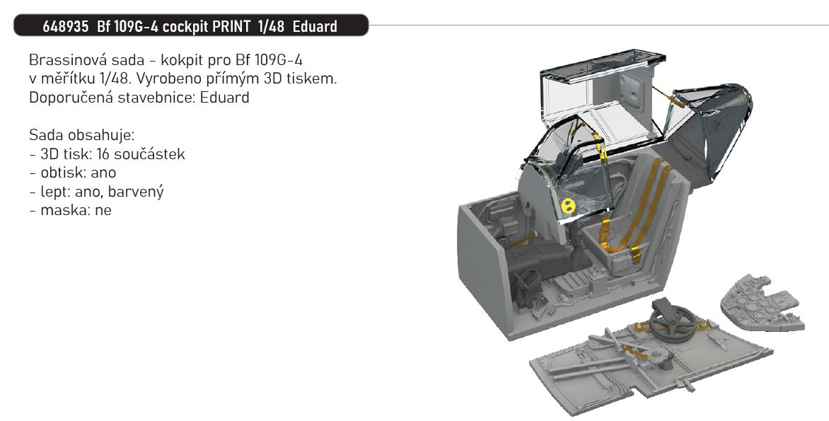 1/48 Bf 109G-4 cockpit PRINT (EDUARD)