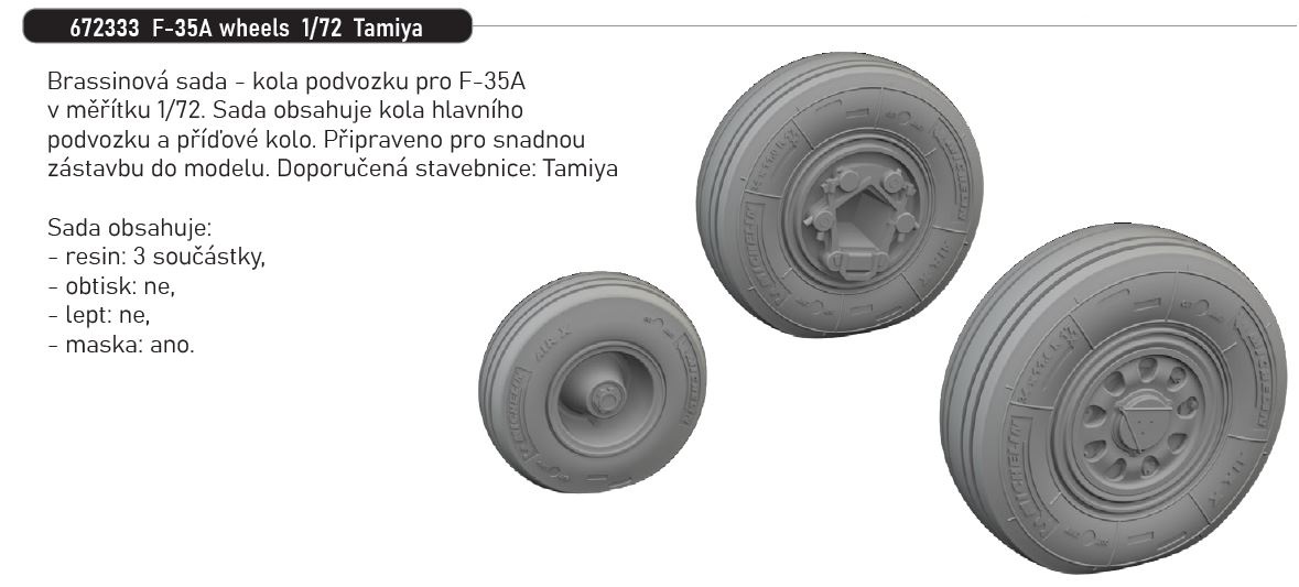 Fotografie 1/72 F-35A wheels (TAMIYA)
