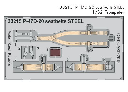 1/32 P-47D-20 seatbelts STEEL (TRUMPETER)