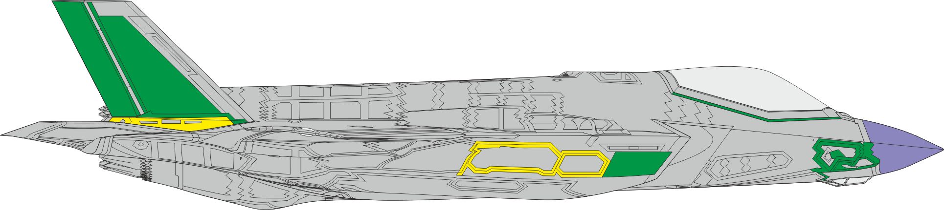 Fotografie 1/72 F-35A RAM panels early (TAMIYA)