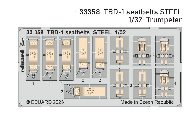 1/32 TBD-1 seatbelts STEEL (TRUMPETER)