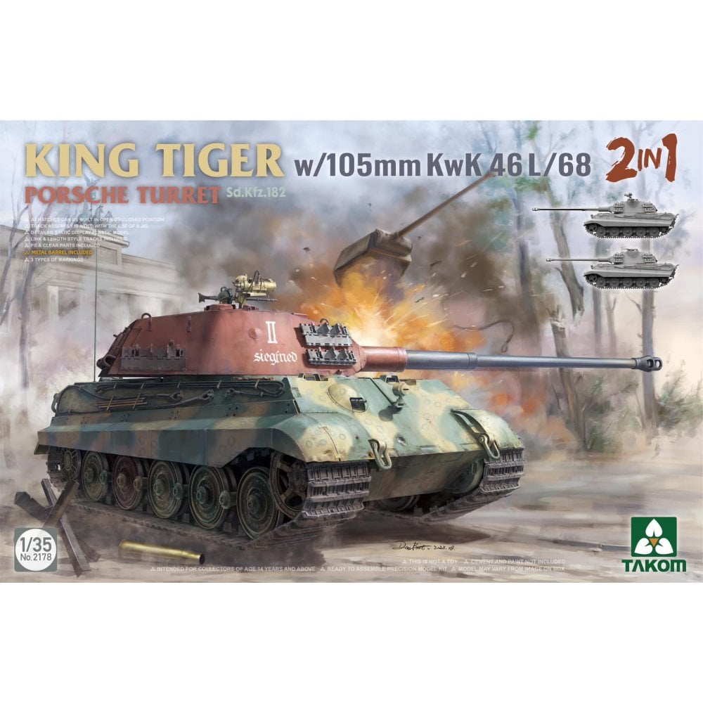 1/35 KING TIGER Sd.Kfz. 182 w/105mm KwK 46L/68 2-in-1