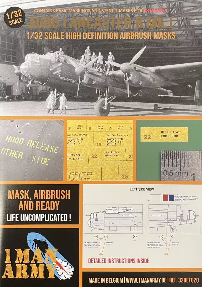 1/32 Avro Lancaster B Mk.I Airbrush paint mask