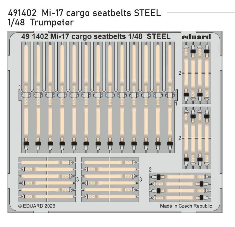 1/48 Mi-17 cargo seatbelts STEEL (TRUMPETER)