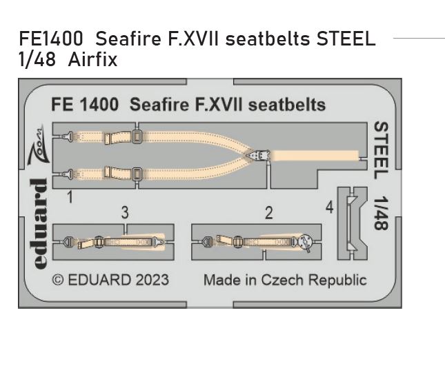 1/48 Seafire F.XVII seatbelts STEEL (AIRFIX)