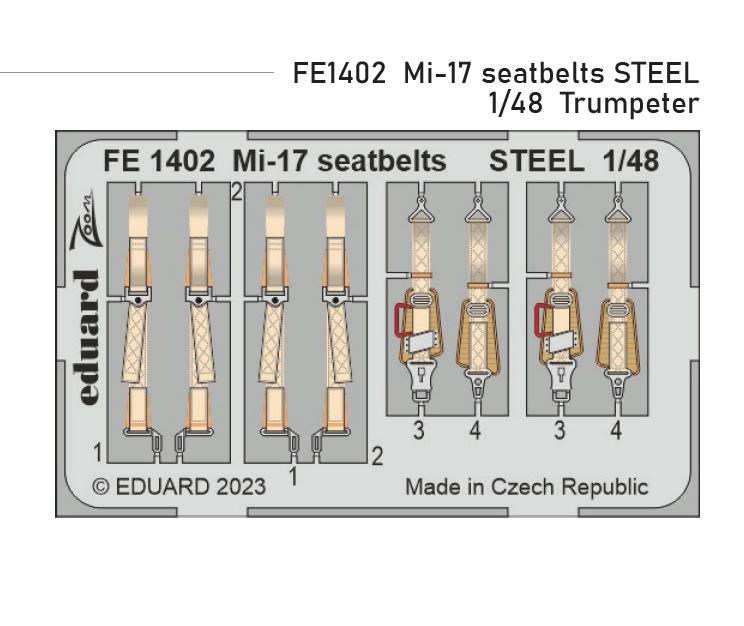 1/48 Mi-17 seatbelts STEEL (TRUMPETER)