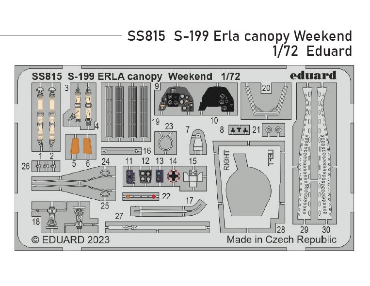 1/72 S-199 Erla canopy Weekend (EDUARD)