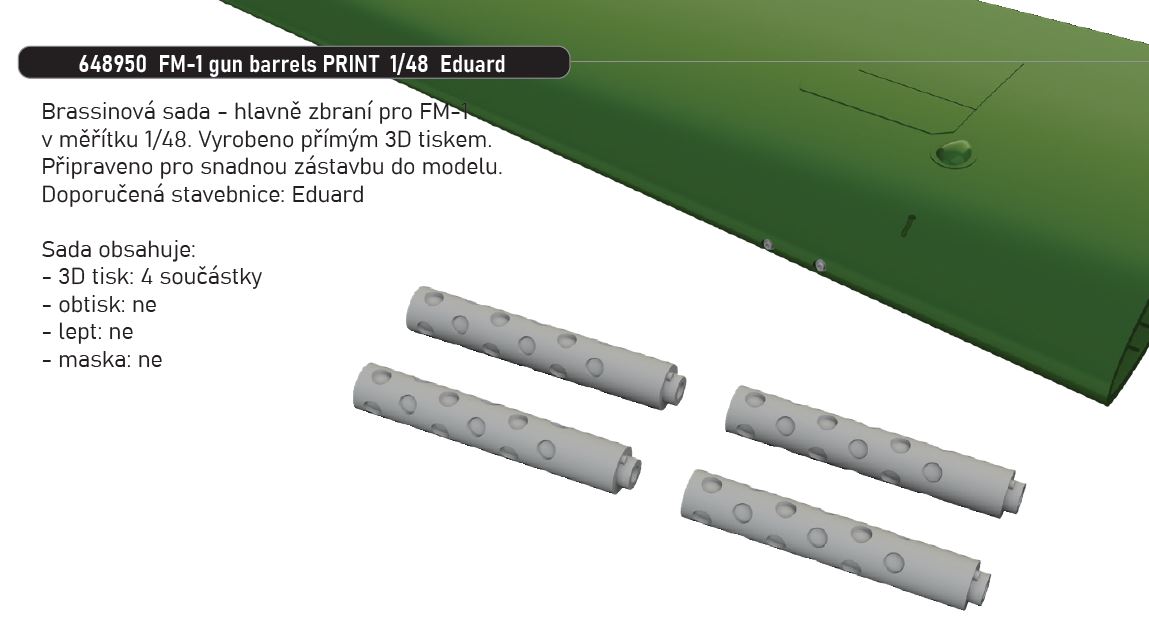 1/48 FM-1 gun barrels PRINT (EDUARD)