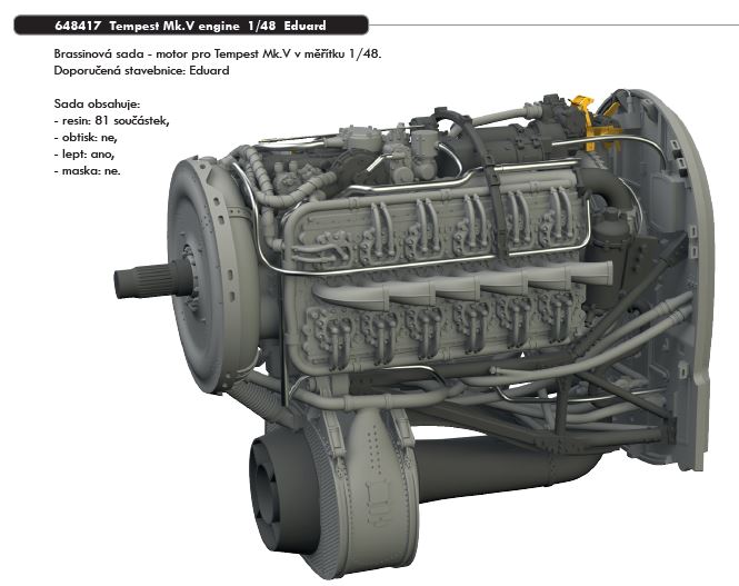 Fotografie 1/48 Tempest Mk.V engine (EDUARD)