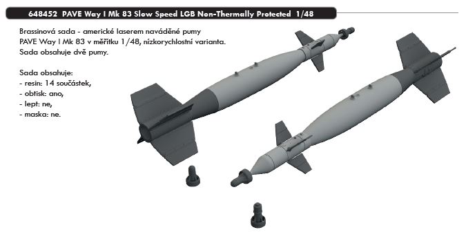 Fotografie 1/48 PAVE Way I Mk 83 Slow Speed LGB Non-Thermally Protected