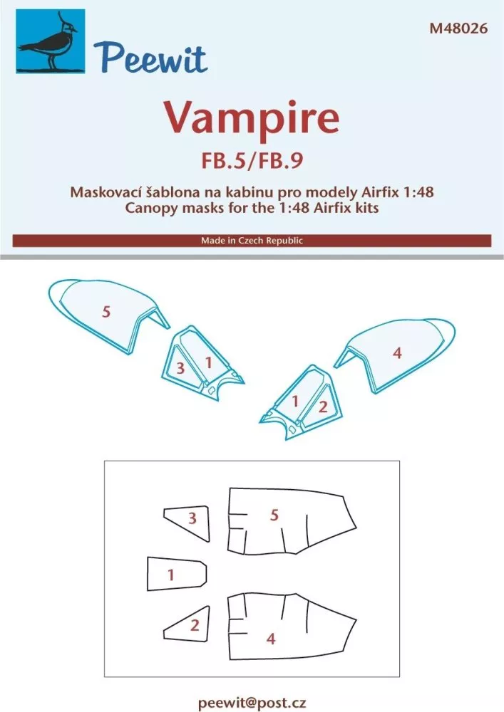 1/48 Canopy mask Vampire FB.5/FB.9 (AIRF)