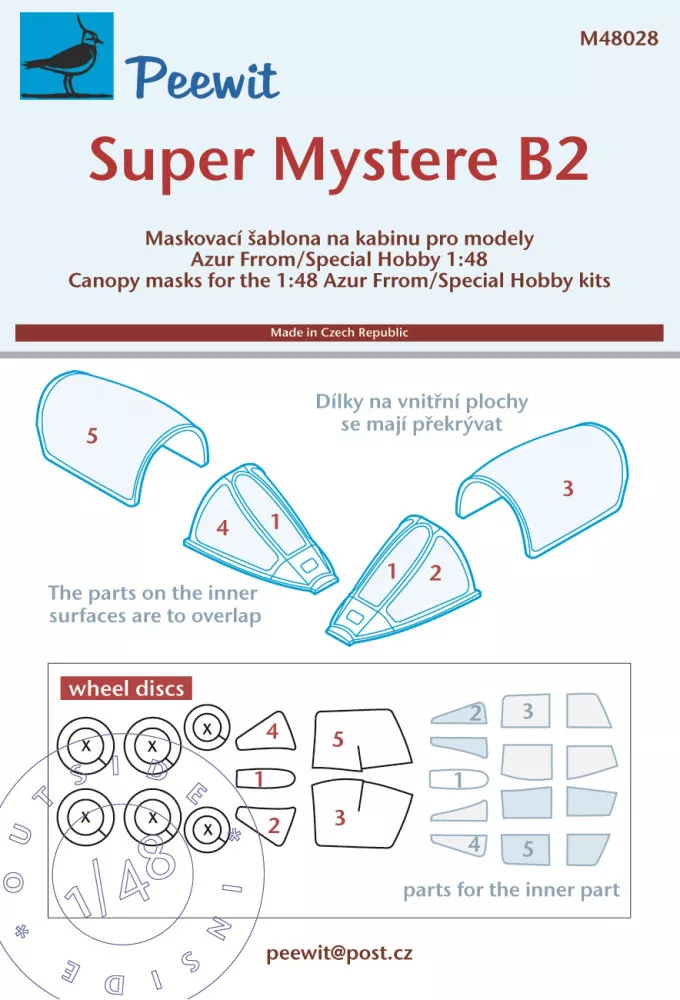 1/48 Canopy mask Super Mystere B2 inside&outside