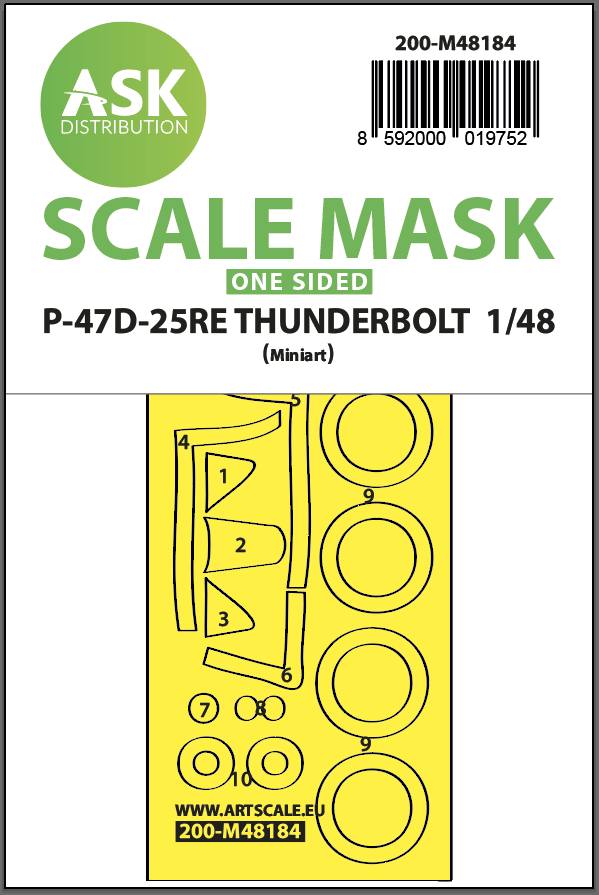 1/48 P-47D-25RE Thunderbolt one-sided express fit mask for MINIART
