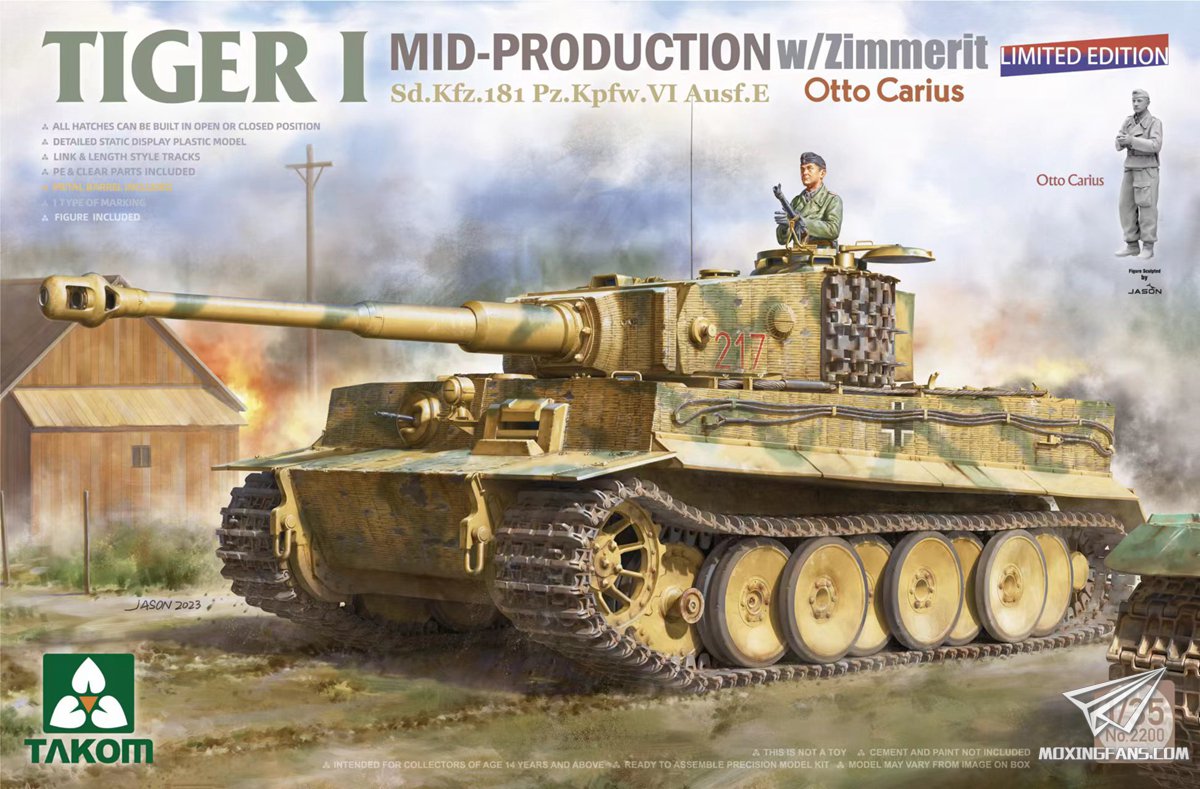 Fotografie 1/35 Tiger I Mid Production w/zimmerit Sd.Kfz. 181 Pz.Kpfw. VI Ausf. E Otto Carius