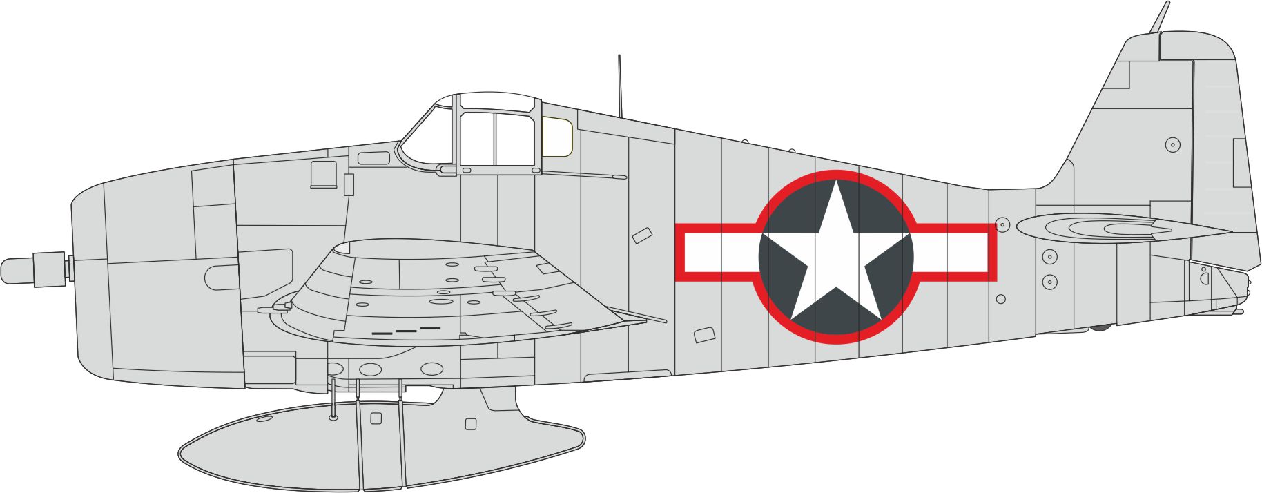 1/48 F6F-3 US national insignia w/ red outline (EDUARD)