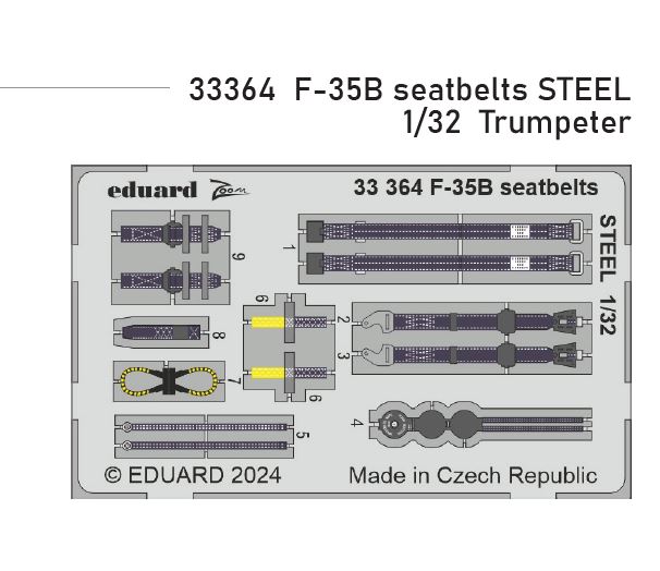1/32 F-35B seatbelrs STEEL (TRUMPETER)